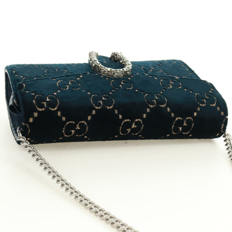 【日本直送】GUCCI Dionysus 鏈條單肩包 絲絨 海軍藍 銀色 401231 正品 173239V-5