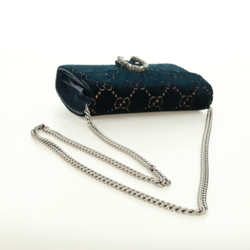 【日本直送】GUCCI Dionysus 鏈條單肩包 絲絨 海軍藍 銀色 401231 正品 173239V-6