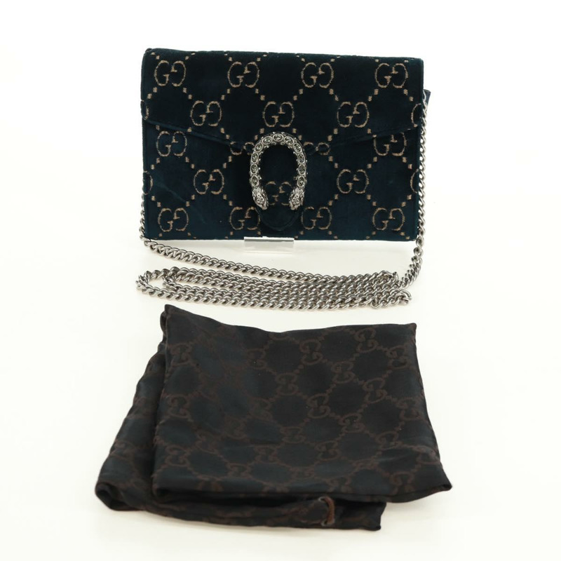 【日本直送】GUCCI Dionysus 鏈條單肩包 絲絨 海軍藍 銀色 401231 正品 173239V-11