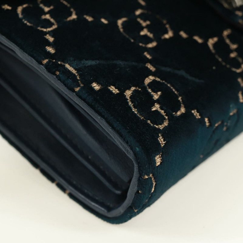 【日本直送】GUCCI Dionysus 鏈條單肩包 絲絨 海軍藍 銀色 401231 正品 173239V-14