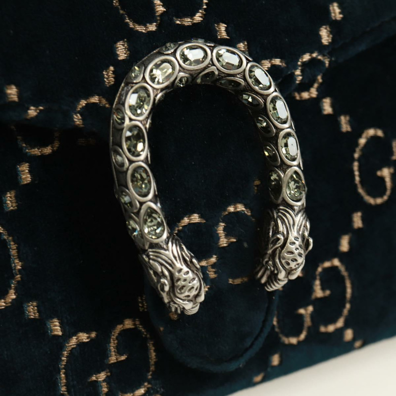【日本直送】GUCCI Dionysus 鏈條單肩包 絲絨 海軍藍 銀色 401231 正品 173239V-19