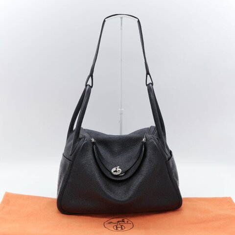 Hermès 愛馬仕 Lindy 30 黑色 銀扣 牛皮 手提包