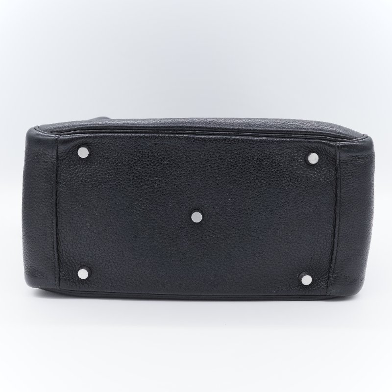 Hermès 愛馬仕 Lindy 30 黑色 銀扣 牛皮 手提包-9