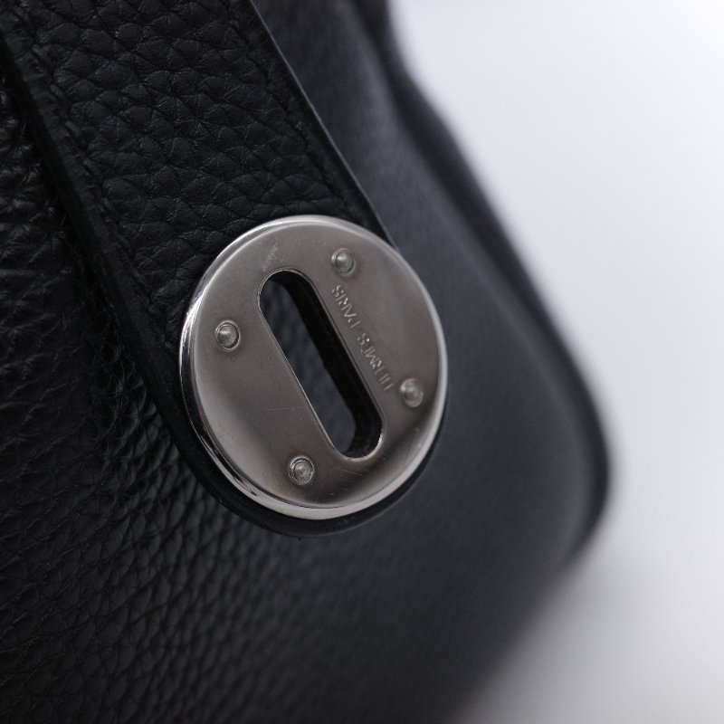 Hermès 愛馬仕 Lindy 30 黑色 銀扣 牛皮 手提包-15