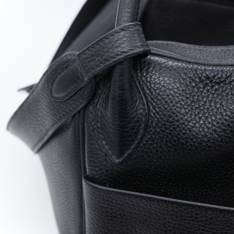 Hermès 愛馬仕 Lindy 30 黑色 銀扣 牛皮 手提包-22