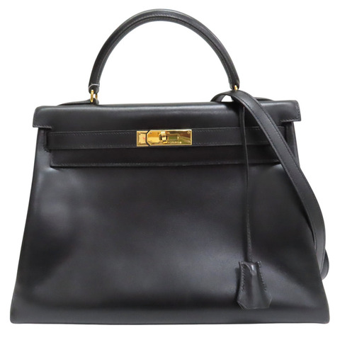 黑色 BOX牛皮 Kelly 32 凱莉包 兩用包 □B刻 金釦【HERMES 愛馬仕】