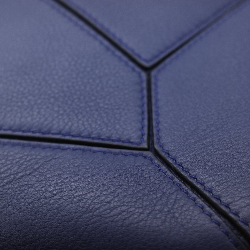 Loewe 羅威 Puzzle 大號 深藍色 牛皮 斜挎包 手提包-9