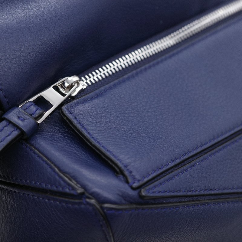 Loewe 羅威 Puzzle 大號 深藍色 牛皮 斜挎包 手提包-14