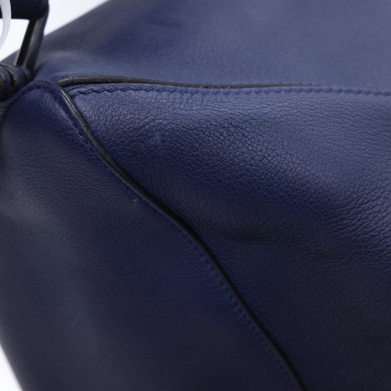 Loewe 羅威 Puzzle 大號 深藍色 牛皮 斜挎包 手提包-21