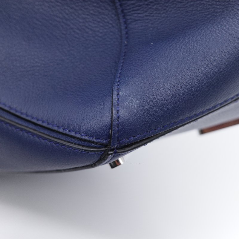 Loewe 羅威 Puzzle 大號 深藍色 牛皮 斜挎包 手提包-25