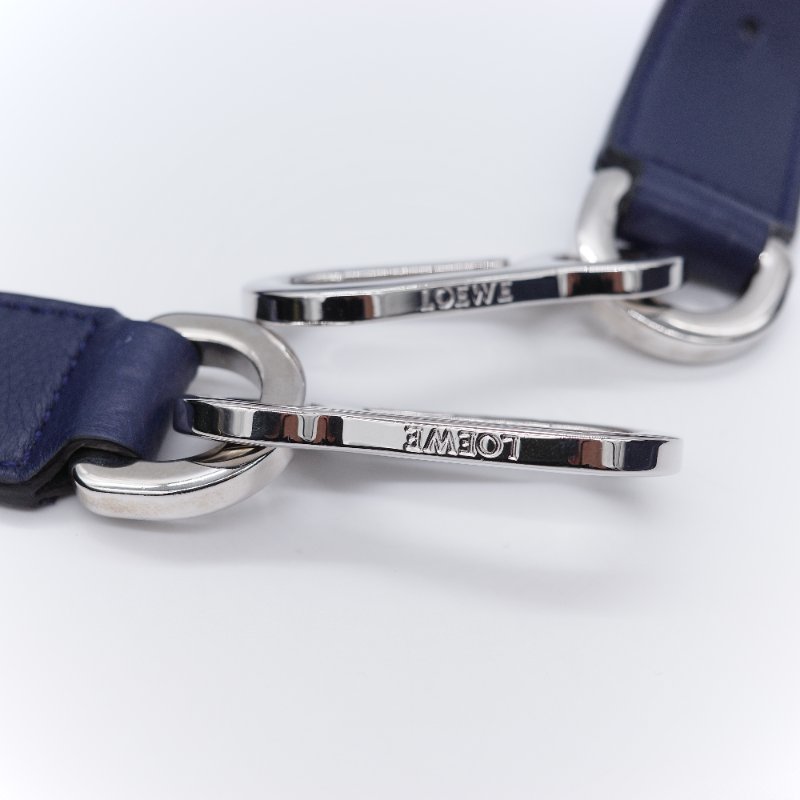 Loewe 羅威 Puzzle 大號 深藍色 牛皮 斜挎包 手提包-31