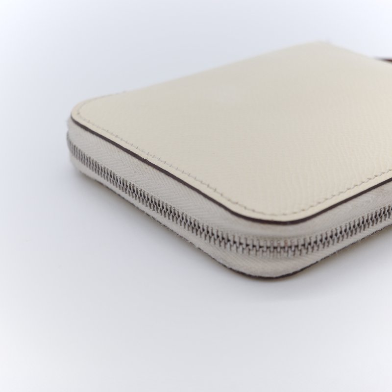 【限時特價🌟錯過拍大腿】Hermès 愛馬仕 Silk in Compact 絲巾 奶油白 Epsom 牛皮 拉鍊錢包 Z刻 2017-4