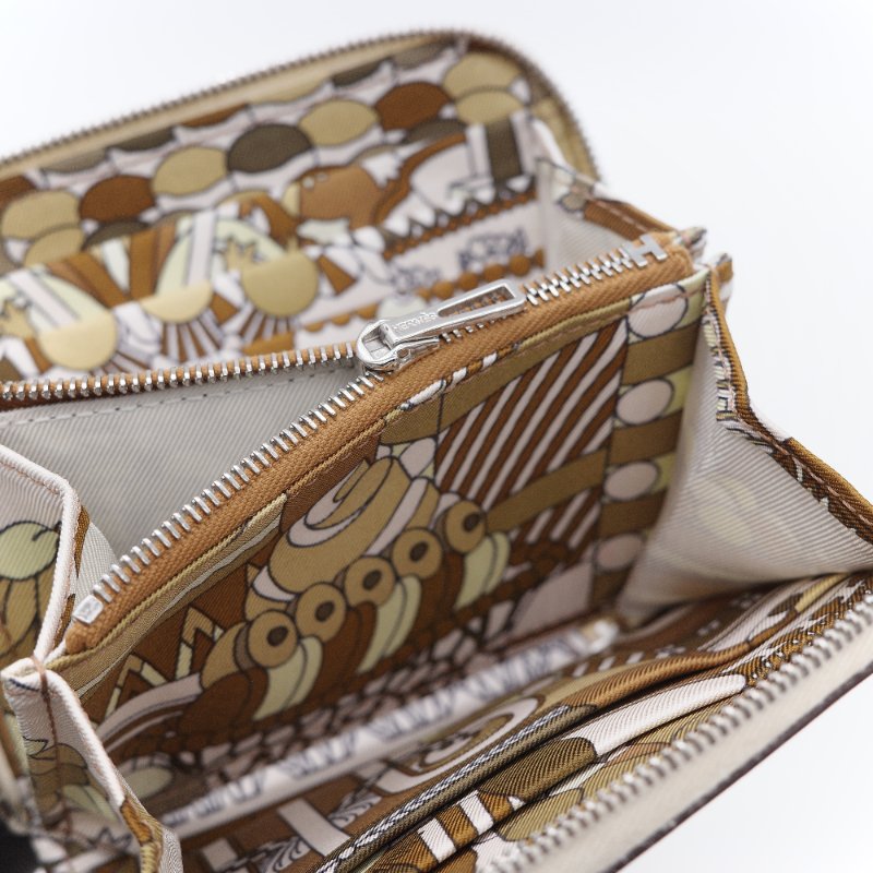 【限時特價🌟錯過拍大腿】Hermès 愛馬仕 Silk in Compact 絲巾 奶油白 Epsom 牛皮 拉鍊錢包 Z刻 2017-10