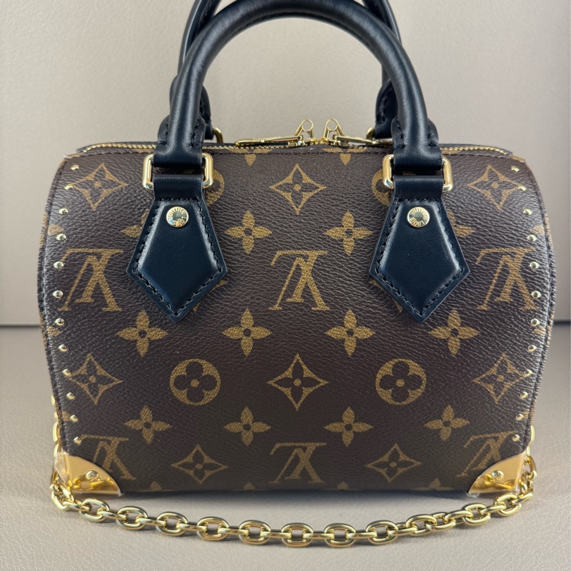 全新全配 LV Speedy Trunk 20 原廠膜 ｜老花全皮內裏黑手柄配金釦｜另配近新閒置原廠寬肩帶不拆售｜贈全新內膽包-5