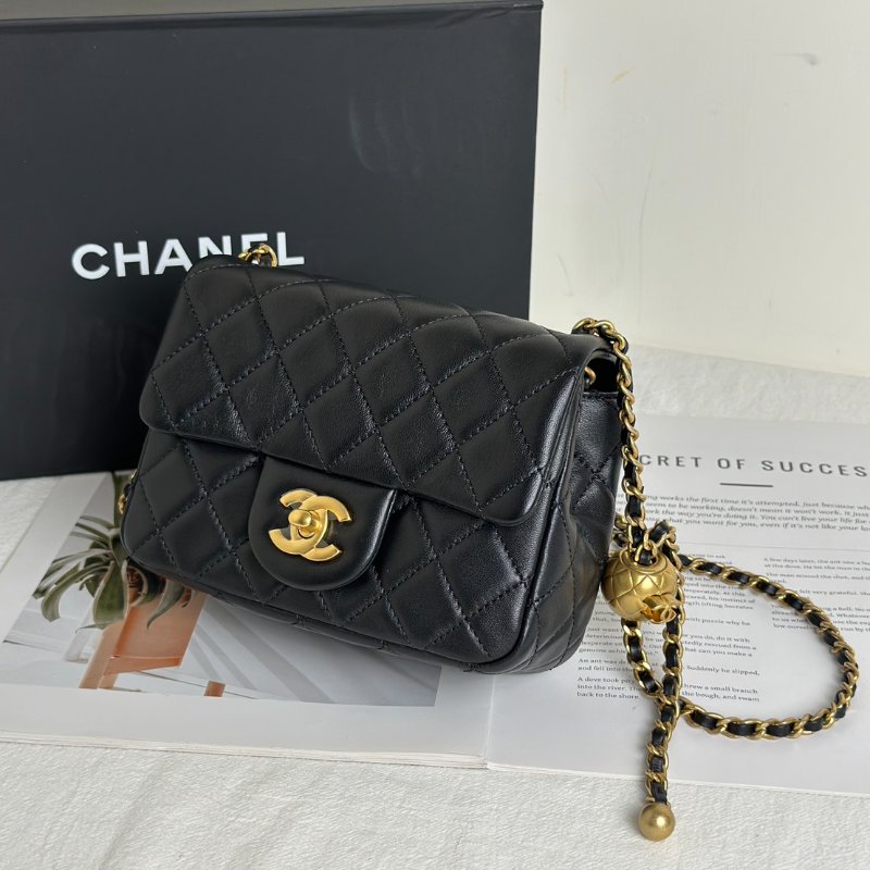 CHANEL 經典口蓋包方胖子 17 - 金球黑金-3