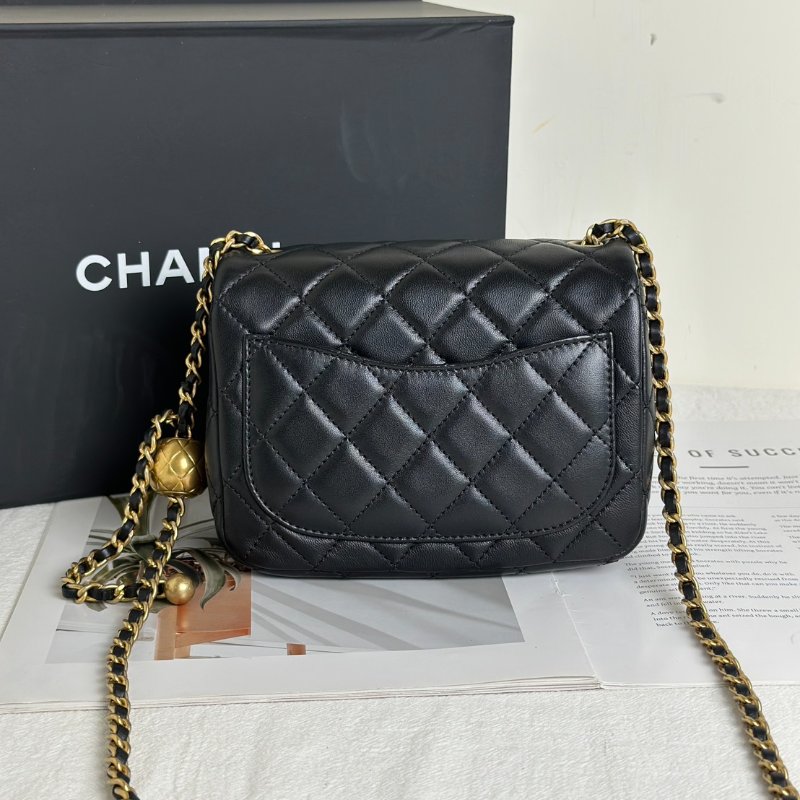 CHANEL 經典口蓋包方胖子 17 - 金球黑金-4