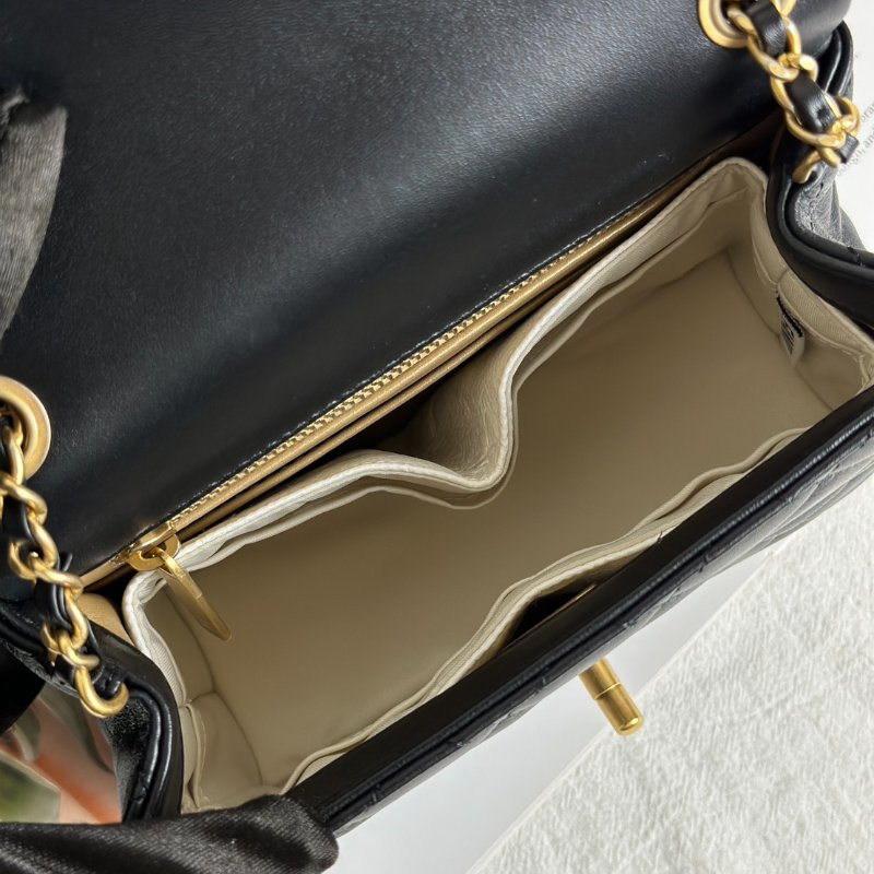 CHANEL 經典口蓋包方胖子 17 - 金球黑金-6