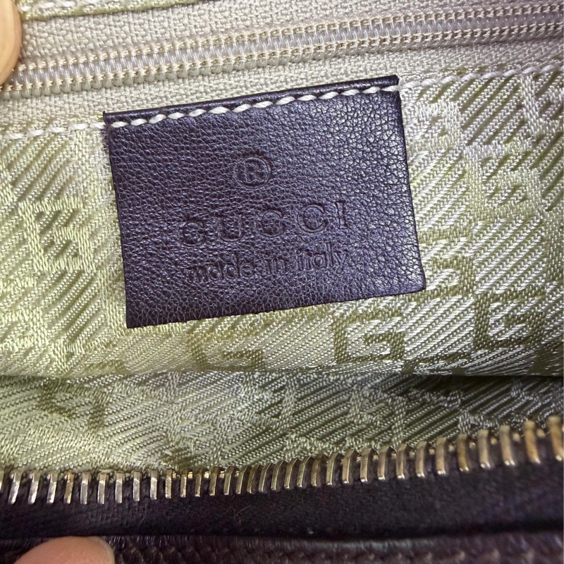 Gucci Dark Brown Leather Web Messenger Hobo Bag-5