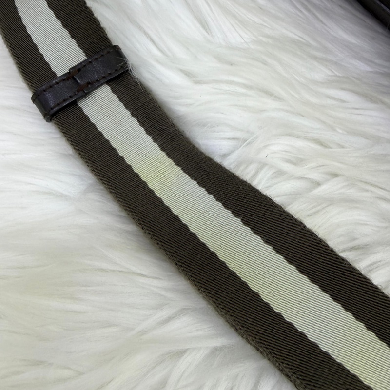 Gucci Dark Brown Leather Web Messenger Hobo Bag-6