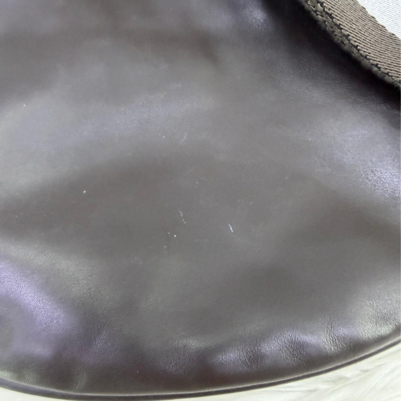 Gucci Dark Brown Leather Web Messenger Hobo Bag-7