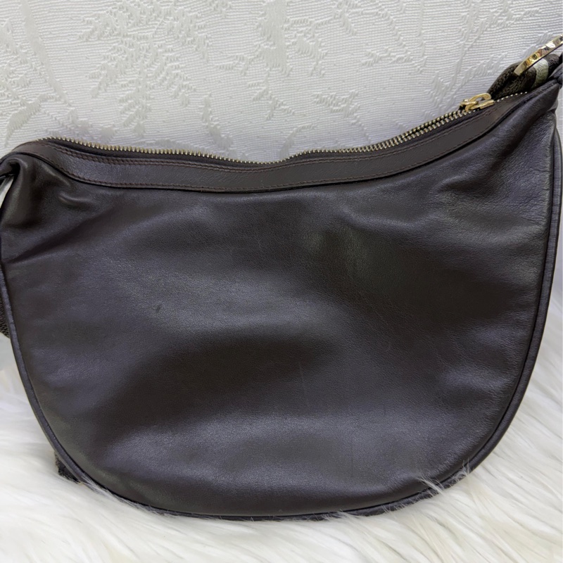 Gucci Dark Brown Leather Web Messenger Hobo Bag-8