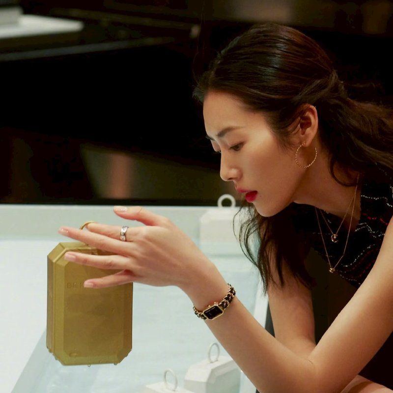 CHANEL 經典Premiers皮穿鍊方糖腕錶 - L黑金-13