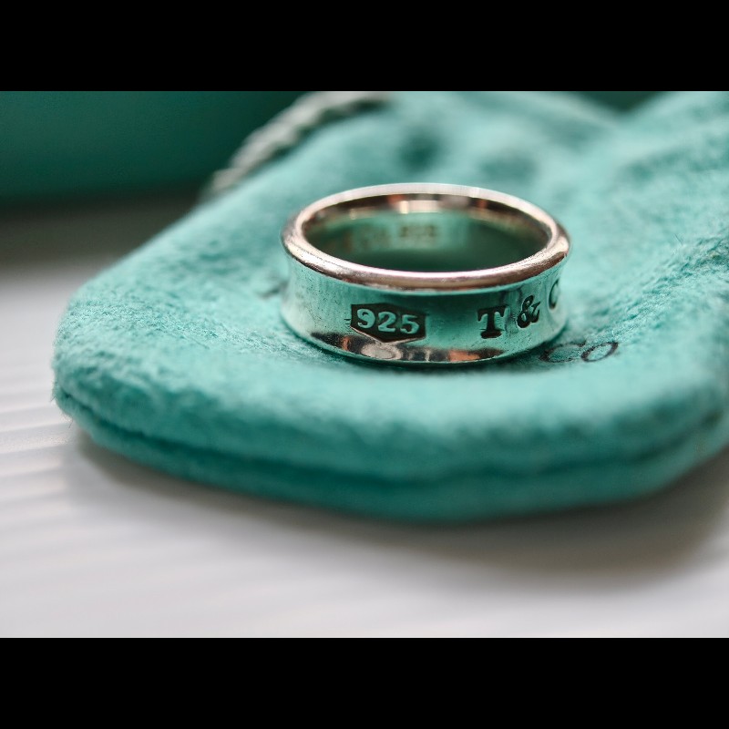 TIFFANY 銀戒指 925銀 11號 6.82g-3