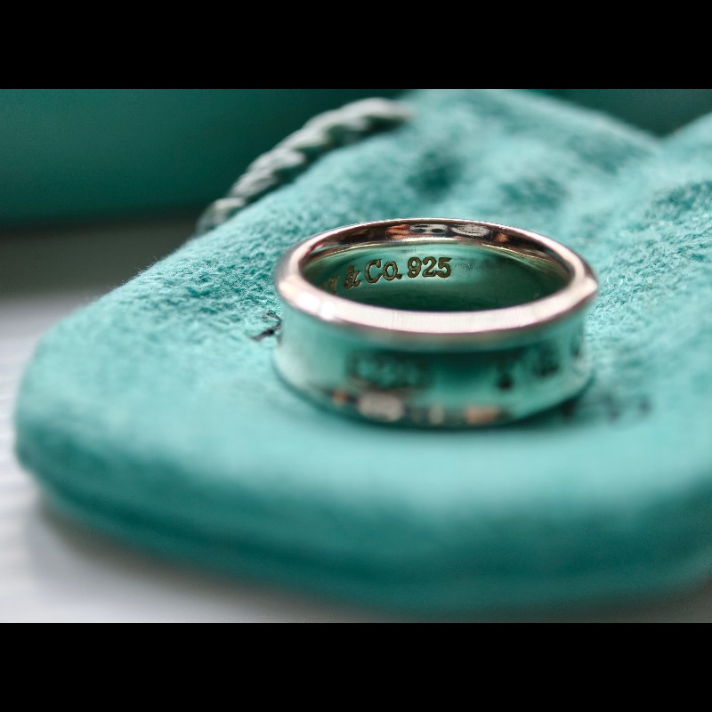 TIFFANY 銀戒指 925銀 11號 6.82g-4