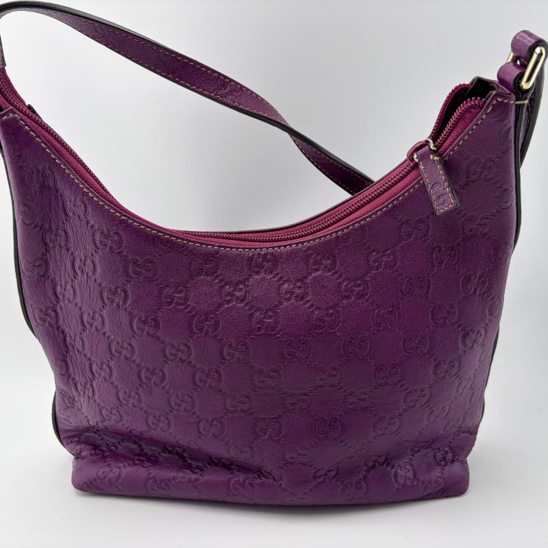 Gucci Guccissima 壓紋皮革 Hobo 腋下包-9