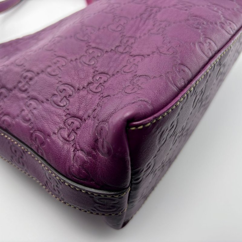 Gucci Guccissima 壓紋皮革 Hobo 腋下包-14