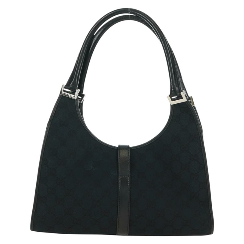 【日本直送】GUCCI GG帆布Jackie肩背包 黑色 銀色 002 1067 正品 171604V-1