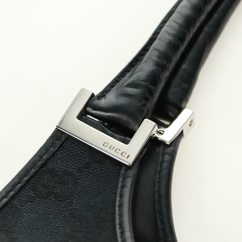 【日本直送】GUCCI GG帆布Jackie肩背包 黑色 銀色 002 1067 正品 171604V-7