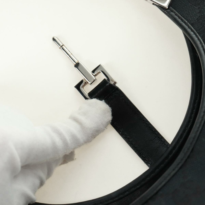 【日本直送】GUCCI GG帆布Jackie肩背包 黑色 銀色 002 1067 正品 171604V-8