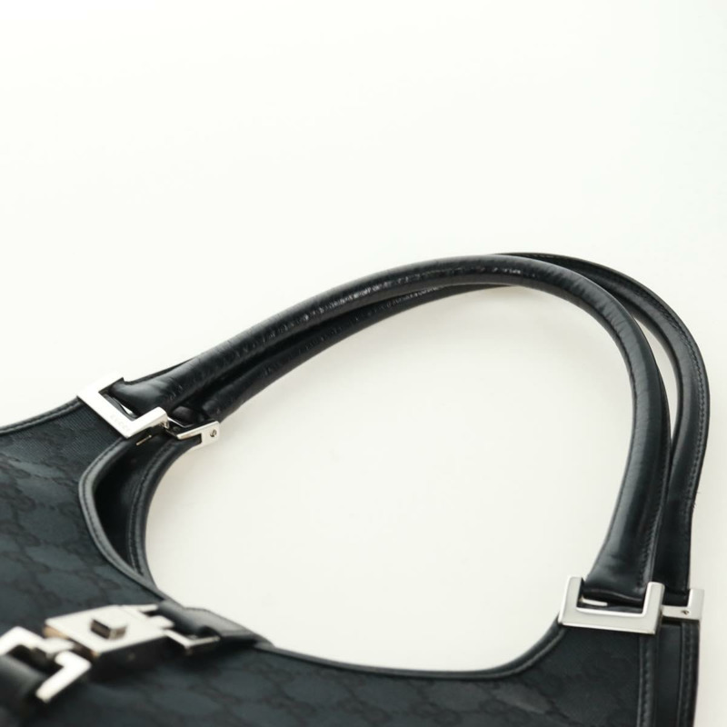 【日本直送】GUCCI GG帆布Jackie肩背包 黑色 銀色 002 1067 正品 171604V-13