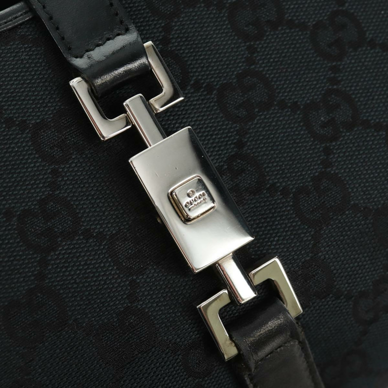 【日本直送】GUCCI GG帆布Jackie肩背包 黑色 銀色 002 1067 正品 171604V-18