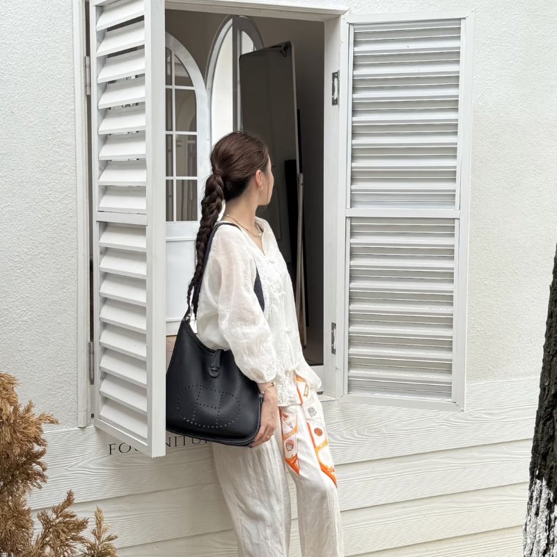 HERMES Evelyne 29 - 黑銀 K-11