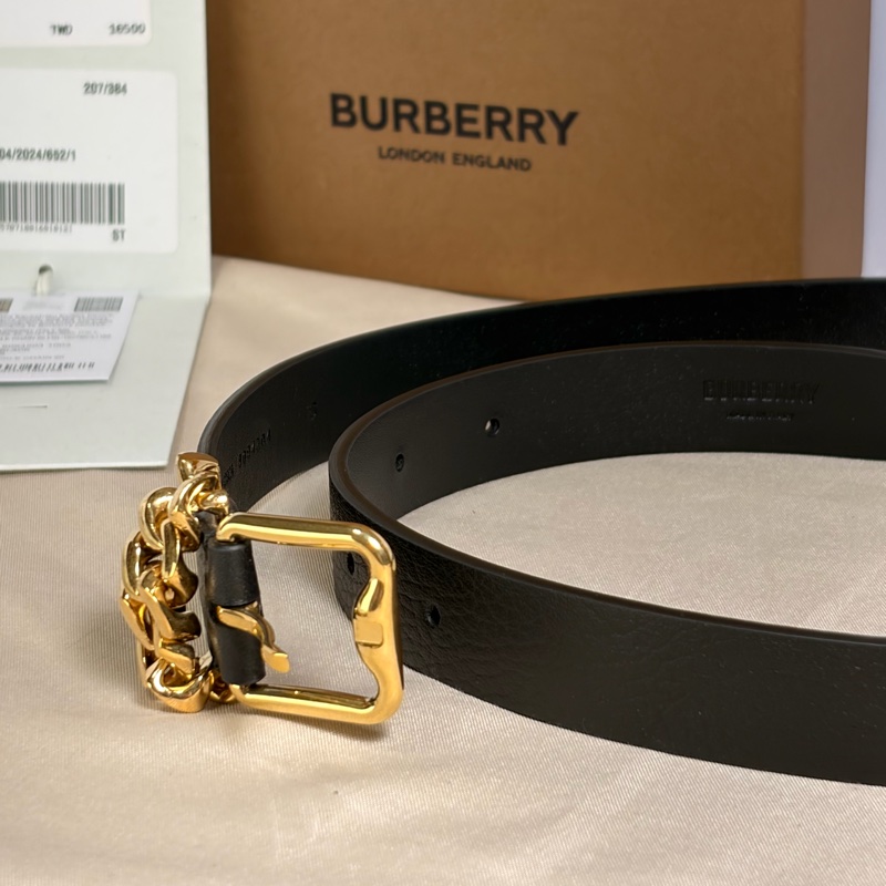 ‼️全台最甜 🎁全新盒裝 Burberry 巴寶莉 2024 超美黑金皮帶（原價16500）-3