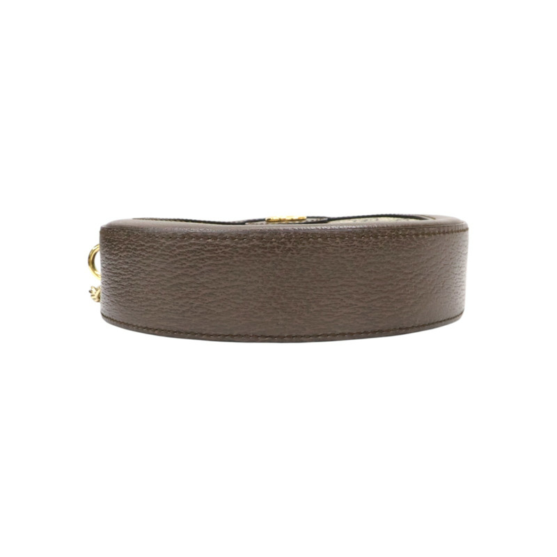 烏木色 GG Supreme帆布 Ophidia 圓餅包 肩背包【GUCCI 古馳】 550618-3