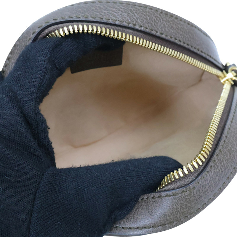 烏木色 GG Supreme帆布 Ophidia 圓餅包 肩背包【GUCCI 古馳】 550618-4