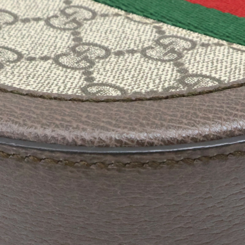 烏木色 GG Supreme帆布 Ophidia 圓餅包 肩背包【GUCCI 古馳】 550618-11