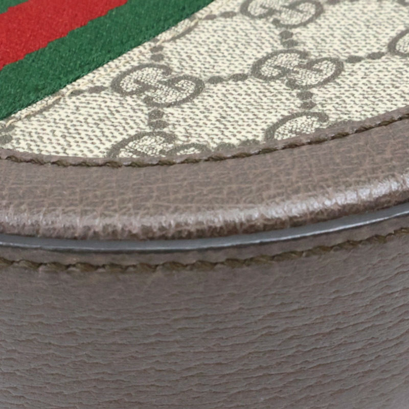 烏木色 GG Supreme帆布 Ophidia 圓餅包 肩背包【GUCCI 古馳】 550618-12