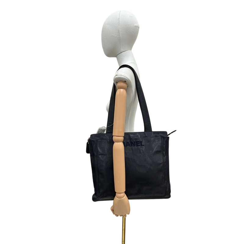 藍色 牛皮 肩背包 托特包【CHANEL 香奈兒】-8