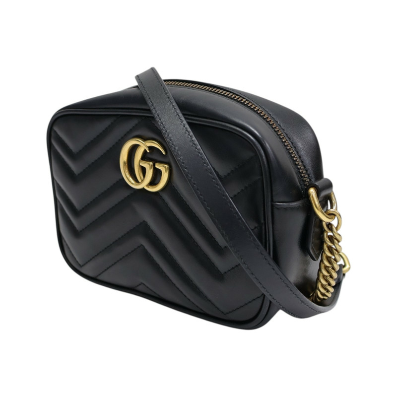 黑色 牛皮 GG Marmont Mini 相機包 肩背包 448065【GUCCI 古馳】 448065-2