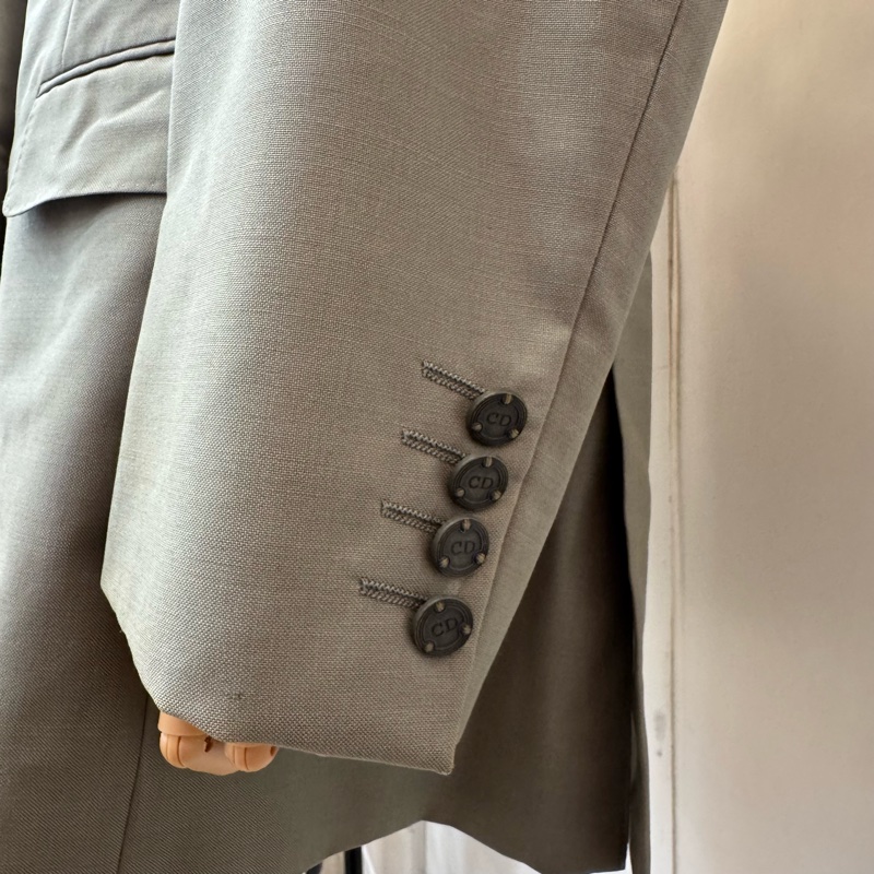 Dior 灰色雙排扣西裝外套 vintage 二手 中古-9