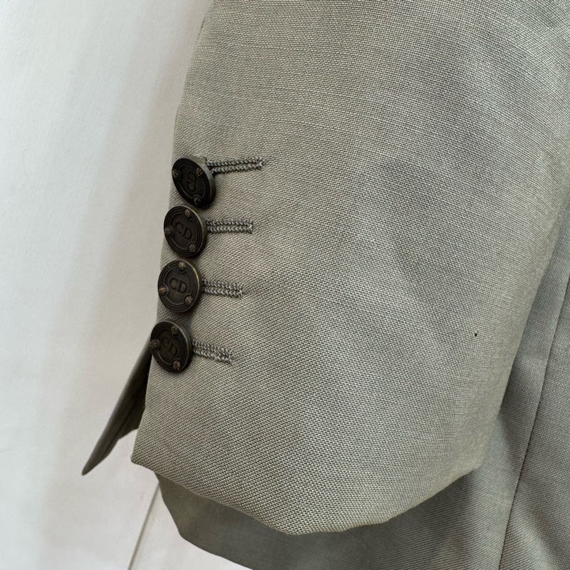 Dior 灰色雙排扣西裝外套 vintage 二手 中古-10