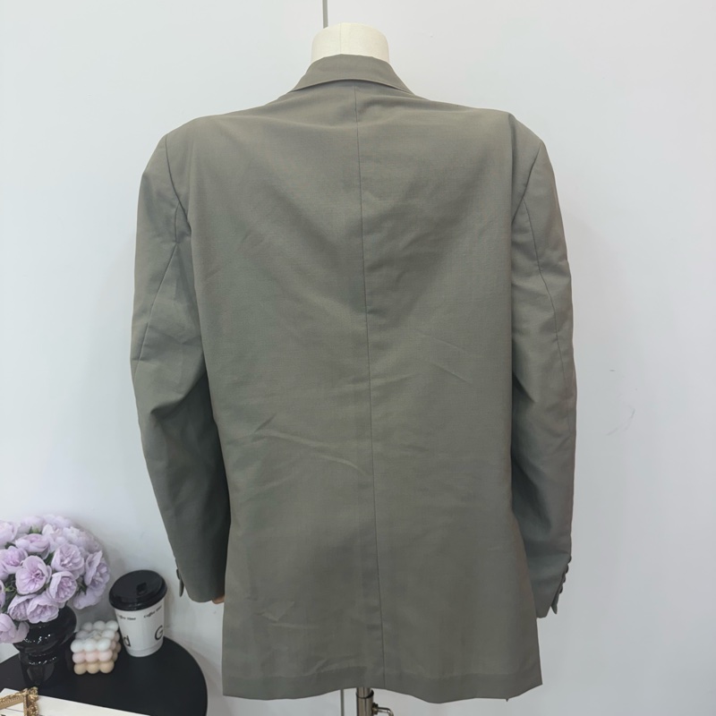 Dior 灰色雙排扣西裝外套 vintage 二手 中古-11