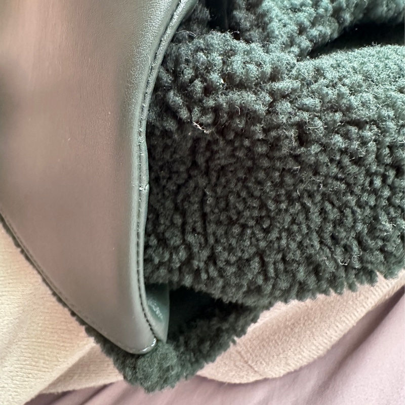 【稀有秀款】Chanel 森林綠羊羔毛 Deauville 沙灘包 26開-10