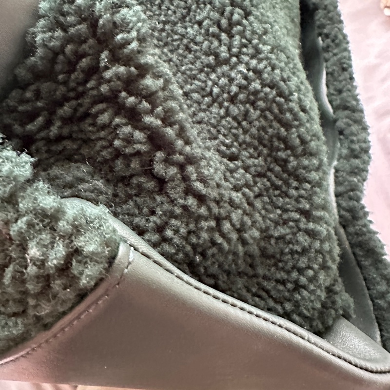 【稀有秀款】Chanel 森林綠羊羔毛 Deauville 沙灘包 26開-12