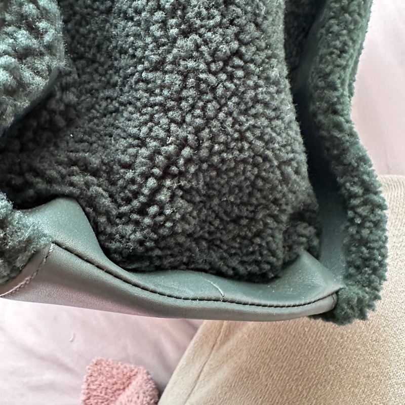 【稀有秀款】Chanel 森林綠羊羔毛 Deauville 沙灘包 26開-13