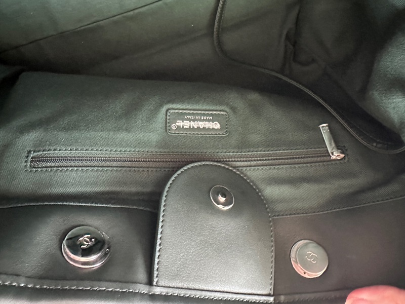 【稀有秀款】Chanel 森林綠羊羔毛 Deauville 沙灘包 26開-15